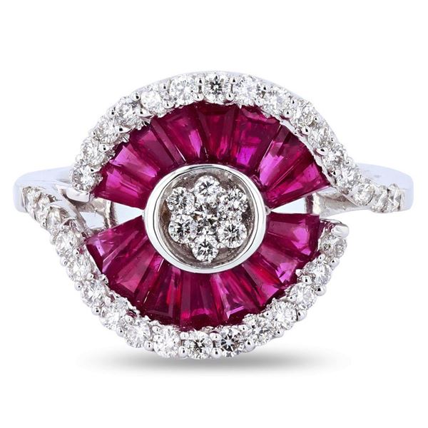 2.55CTW RUBY & 0.66CTW DIAMOND 14K GOLD RING