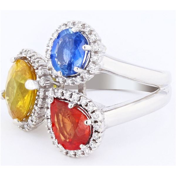 6.95CTW SAPPHIRE & 0.38CTW DIAMOND 14K GOLD RING