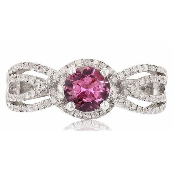 14K GOLD 0.70CT PINK SAPPHIRE & 0.44CTW DIA RING