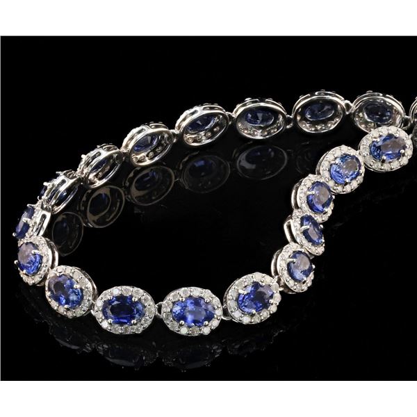 25.02CT SAPPHIRE & 6.80CTW DIA 14K GOLD NECKLACE