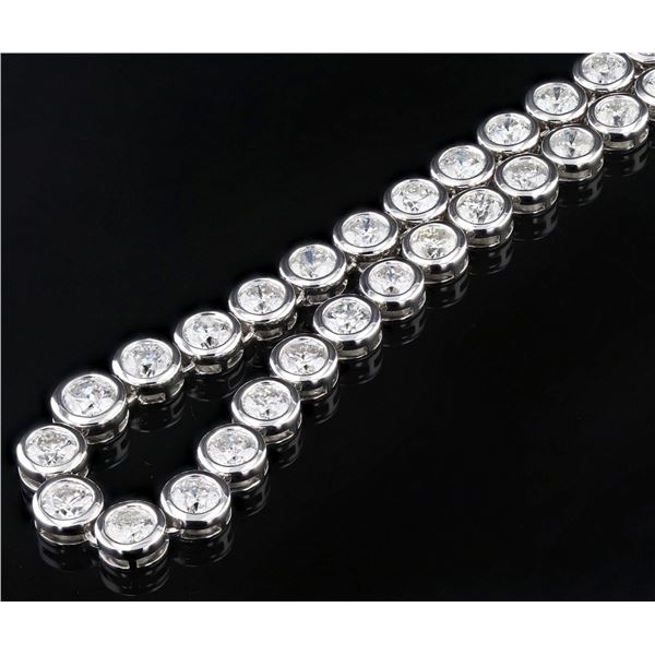 20.49CTW DIAMOND 18K WHITE GOLD TENNIS NECKLACE