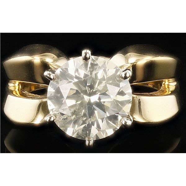 3.02CT SI3 CENTER DIAMOND 14K GOLD LADIES RING