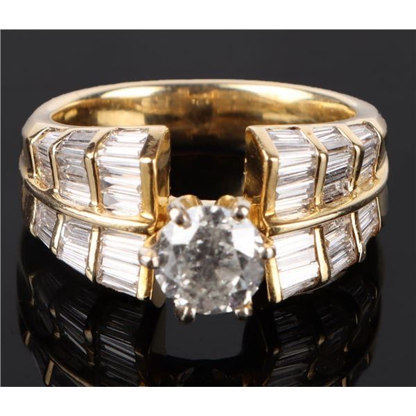 1.73CTW SI2 DIAMOND 18K GOLD WEDDING RING (IGL)