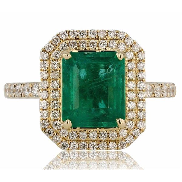 4.05CT EMERALD & 0.40CTW DIAMOND 14K GOLD RING