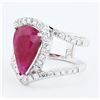 Image 2 : 3.36CT RUBY & 0.85CTW DIAMOND 18K WHITE GOLD RING