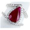 Image 3 : 3.36CT RUBY & 0.85CTW DIAMOND 18K WHITE GOLD RING