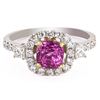 Image 1 : 1.57CT PINK SAPPHIRE & 0.37CTW DIA 18K GOLD RING