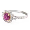 Image 2 : 1.57CT PINK SAPPHIRE & 0.37CTW DIA 18K GOLD RING