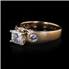 Image 5 : 1.00CT YELLOW CENTER DIAMOND 18K GOLD RING 1.29CTW