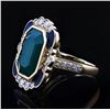 Image 2 : 18K YELLOW GOLD 7.57CT EMERALD & 1.05CTW DIA RING