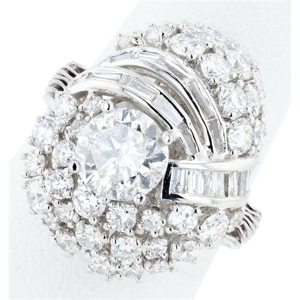 1.51CT CENTER DIAMOND PLATINUM RING - 4.41CTW