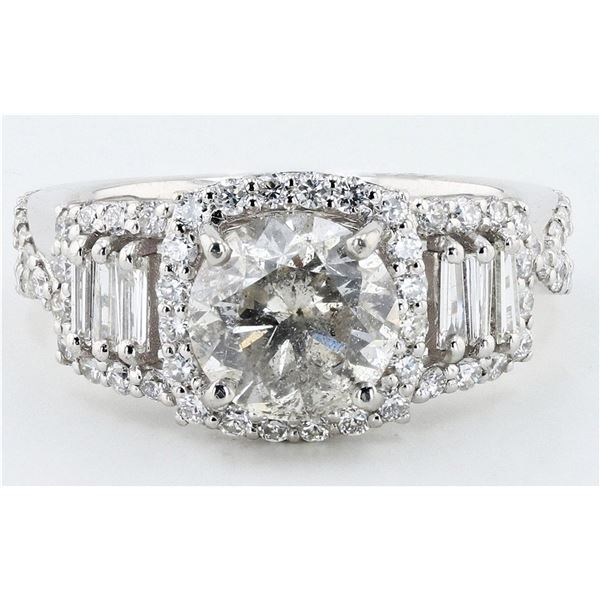 2.07CT CENTER DIAMOND PLATINUM RING - 2.92 CTW