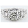 Image 1 : 2.07CT CENTER DIAMOND PLATINUM RING - 2.92 CTW