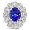 Image 1 : 3.76CT TANZANITE & 1.74CTW DIAMOND PLATINUM RING