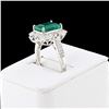 Image 3 : PLATINUM 3.39CT EMERALD & 0.44CTW DIAMOND RING