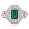 Image 1 : 2.87CT EMERALD & 2.12CTW DIAMOND PLATINUM RING