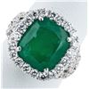 Image 1 : 8.16CT EMERALD & 1.57CTW DIAMOND PLATINUM RING