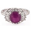 Image 1 : 2.87CT RUBY & 0.37CTW DIAMOND PLATINUM RING