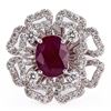 Image 1 : 2.28CT BURMESE RUBBY & 1.49 DIA PLATINUM RING GIA