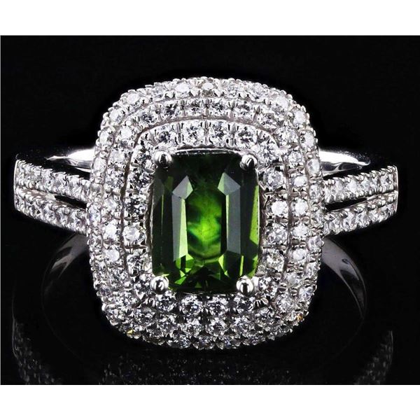 1.22CT SAPPHIRE & 0.88CTW DIA PLATINUM RING GIA