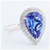 Image 2 : 4.58CT TANZANITE & 0.36CTW DIAMOND PLATINUM RING