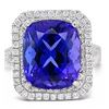 Image 1 : 9.29CT TANZANITE & 1.05CTW DIAMOND PLATINUM RING