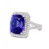Image 2 : 9.29CT TANZANITE & 1.05CTW DIAMOND PLATINUM RING