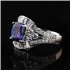 Image 2 : PLATINUM 3.83CT TANZANITE & 1.42CTW DIAMOND RING
