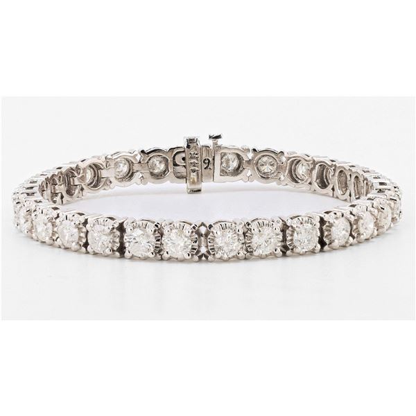 9.67CTW DIAMOND 14K WHITE GOLD TENNIS BRACELET