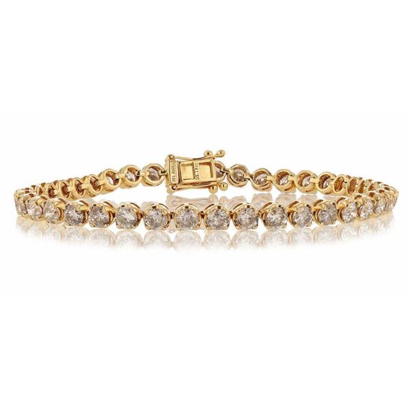 9.18CTW DIAMOND 14K YELLOW GOLD TENNIS BRACELET