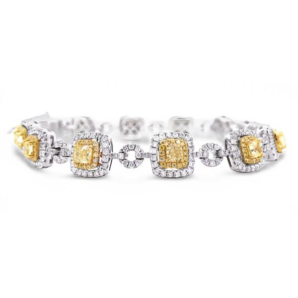 5.33CTW DIAMOND 14K WHITE & YELLOW GOLD BRACELET
