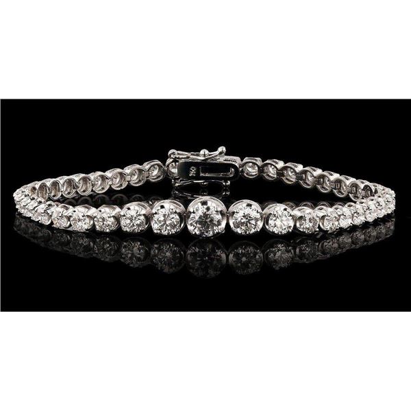6.15CTW DIAMOND 18K WHITE GOLD TENNIS BRACELET