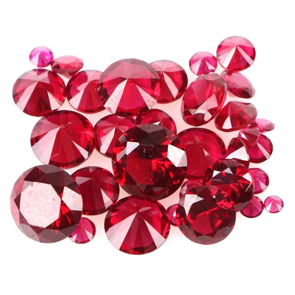 18.80CTW ROUND RED RUBIES LOOSE GEMSTONES