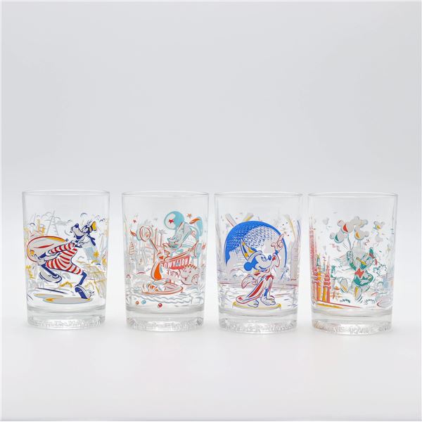 4 collectable Walt Disney glasses