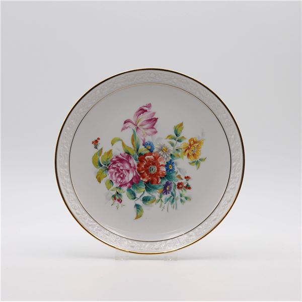 Bavarian footed hand painted cake plate