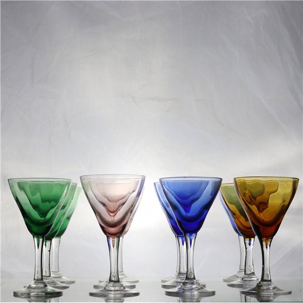 Barware coloured glasses