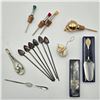 Image 1 : Cocktail spoons, antique soup spoon, egg, bottle toppers