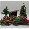 Image 1 : Christmas greenery décor with nativity scene