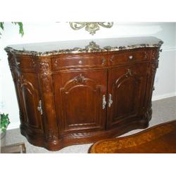 Marble top buffet server w/silverware drawers