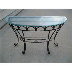 Glass beveled top 1/2  moon table