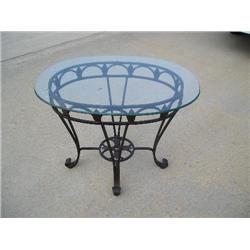 Glass beveled top side table