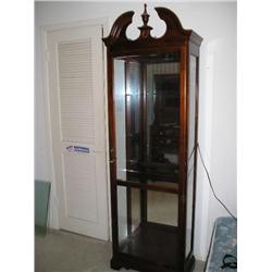 Lighted glass curio cabinet