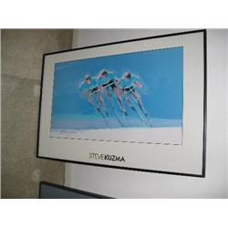 Signed Steve Kuzma cycling print