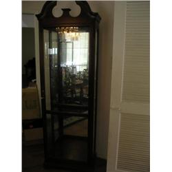 Lighted glass curio cabinet