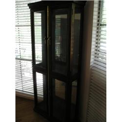 Lighted glass curio cabinet
