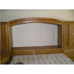 King size bed w/arch lighted top & side cabinets