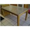 Image 1 : Marble top table, solid oak base