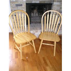 2 oak chairs