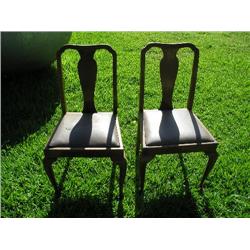 Pair of wood side chairs