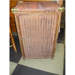 Brown wicker cabinet